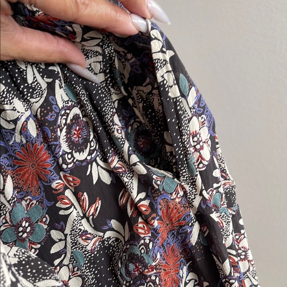 Free People Black Graphic Long Sleeve Mini Dress - Picture 10 of 16